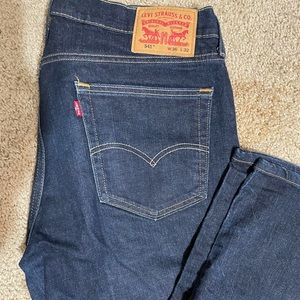 Men’s Levi’s 541 Athletic Taper Fit Stretch Dark Blue Denim Jeans W36/L32